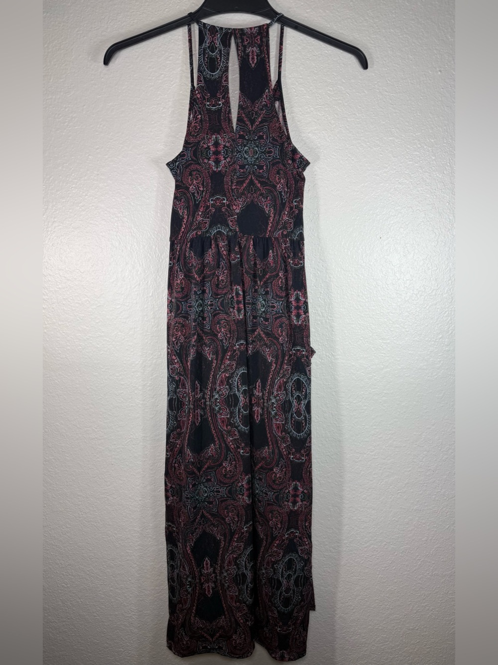 Women’s BCBGeneration Paisley midi Halter dress Size‎ XXS w/pockets side slit - Picture 5 of 8